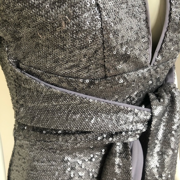 NWT: HARLYN Plunge Neck Sequins Racerback Dress - Picture 5 of 11